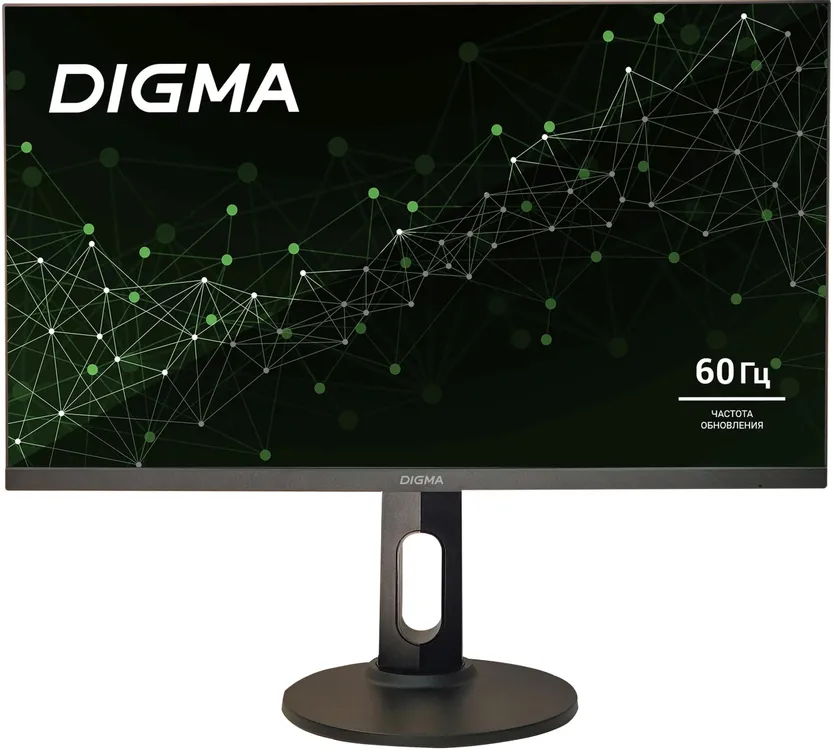 Digma Progress 27P505U вид спереди на подставке, 4K IPS монитор 27 дюймов