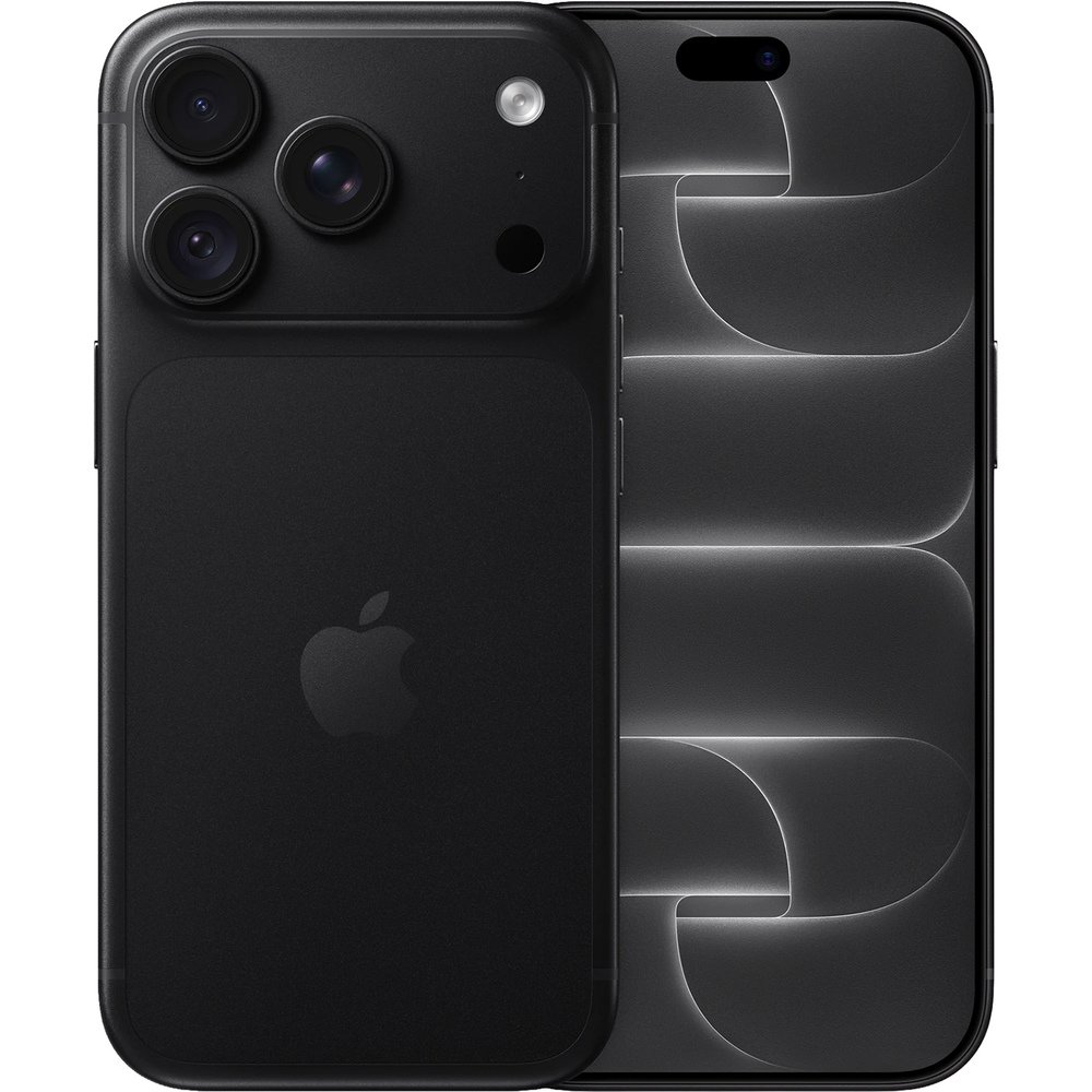 Apple iPhone 18 Pro 1TB Black &mdash; вид спереди и сзади, тройная камера и экран с iOS 27
