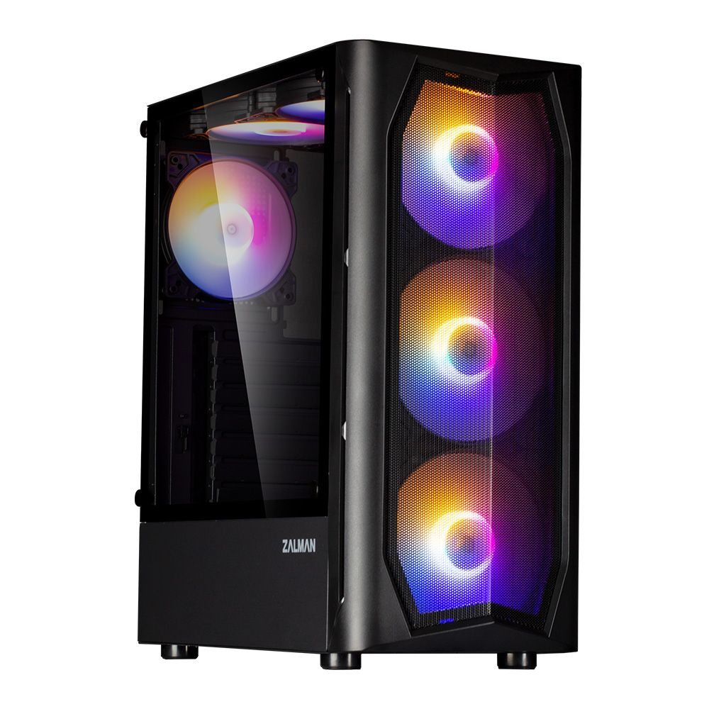 Zalman N4 Rev.1 RGB-подсветка три вентилятора боковая стенка из закалённого стекла