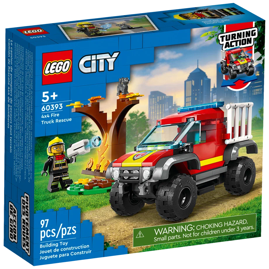 Конструктор LEGO City 60393 4x4 Fire truck rescue, 97 дет.