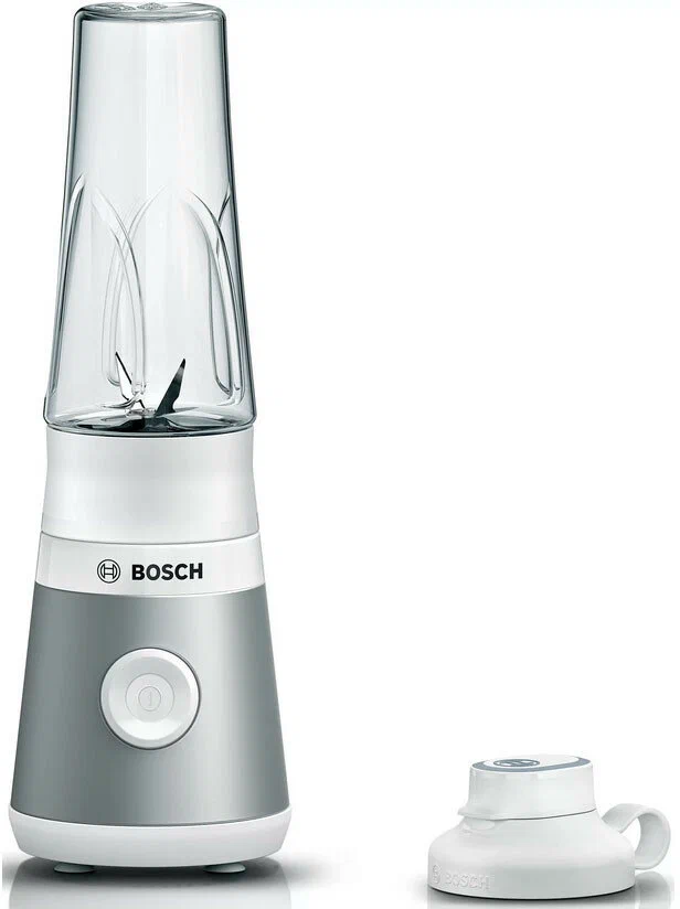 Bosch MMB2111T VitaPower Serie 2 стационарный блендер серебристый с дорожной бутылкой — вид спереди