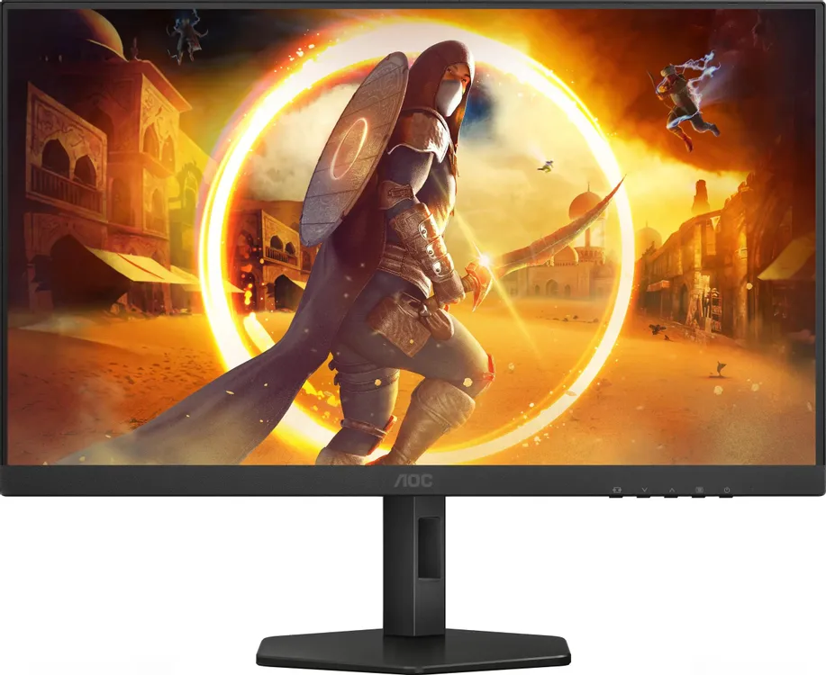 AOC Q27G4XF разъёмы сзади — порты HDMI DisplayPort аудиовыход 3.5 мм
