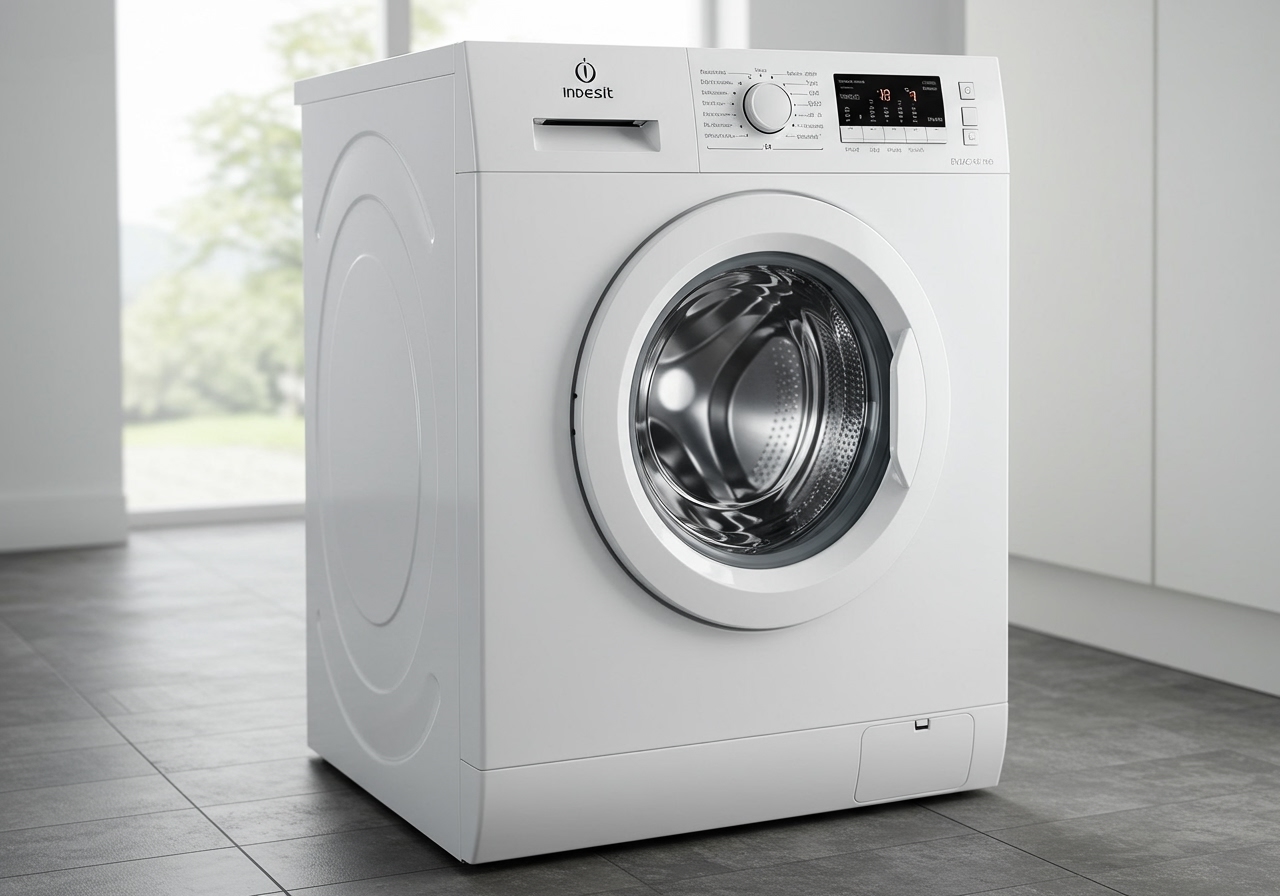 Indesit EWUC 4105 — общий вид машины в интерьере