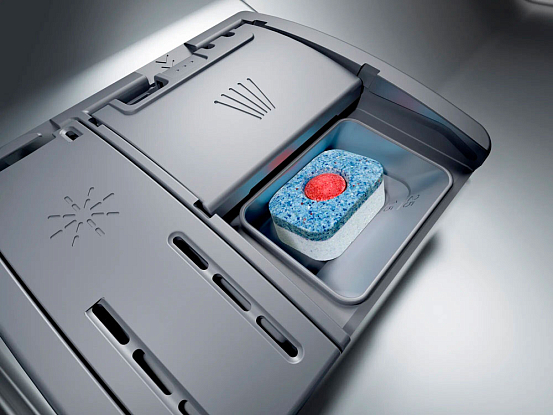 Bosch SMS46MI20M отсек для моющего средства и таблетки в верхней панели вид сверху