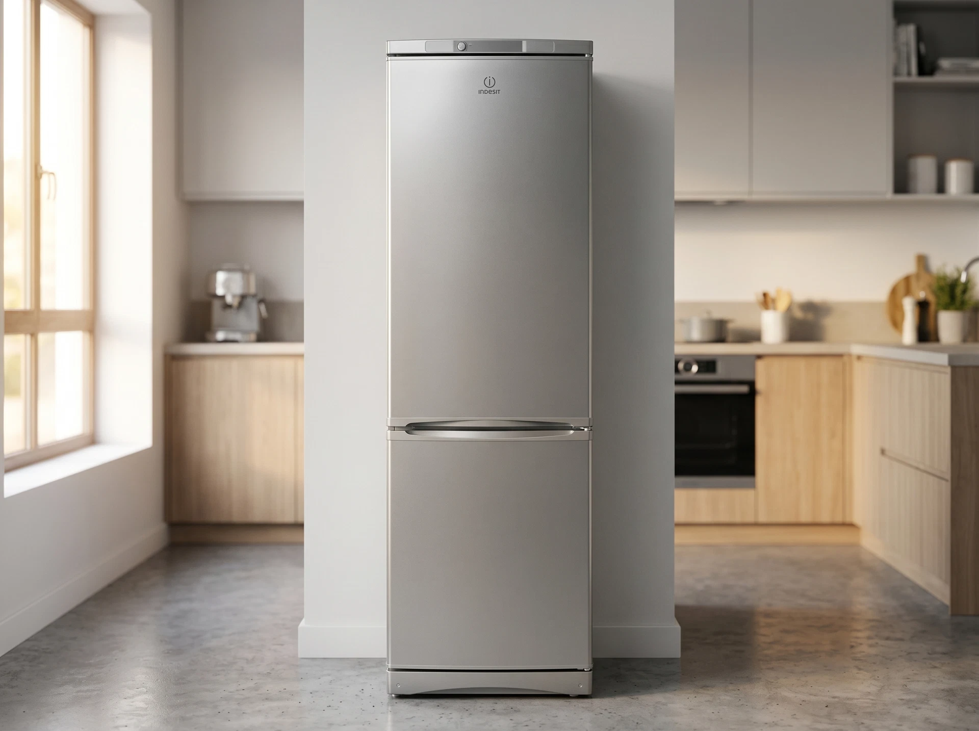 Холодильник Indesit ES 18 GA серебристый - фото в интерьере