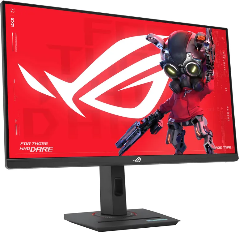 ASUS XG27ACMS боковой профиль тонкий корпус ROG подставка 27 дюймов